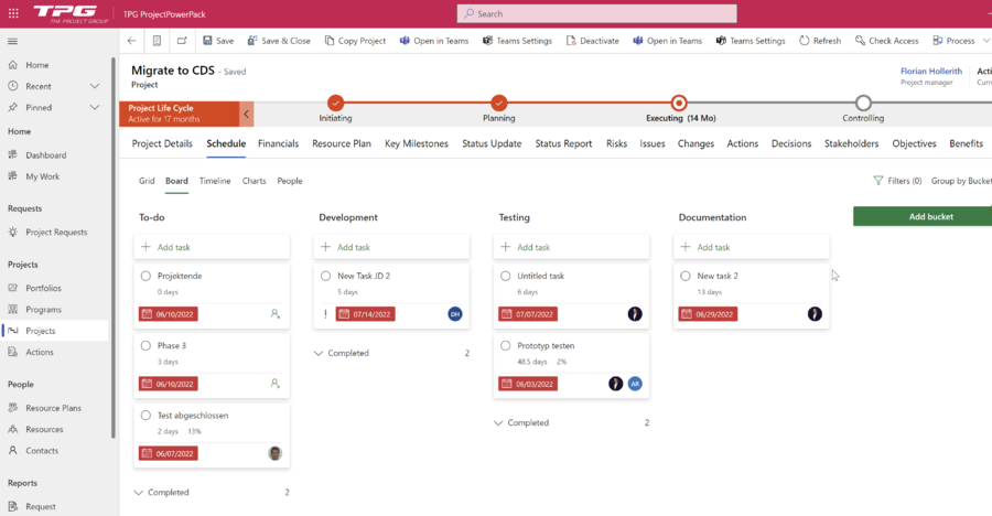Microsoft Office 365 Projektmanagement Software – Kanban-Board